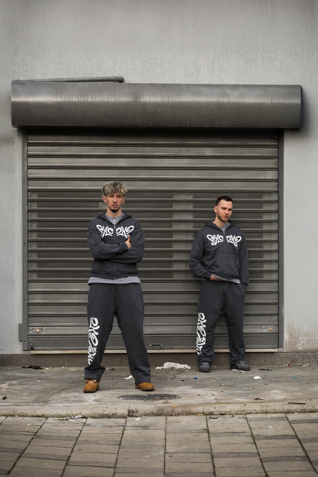 FLIPPED OK? ANTHRACITE SWEATPANTS