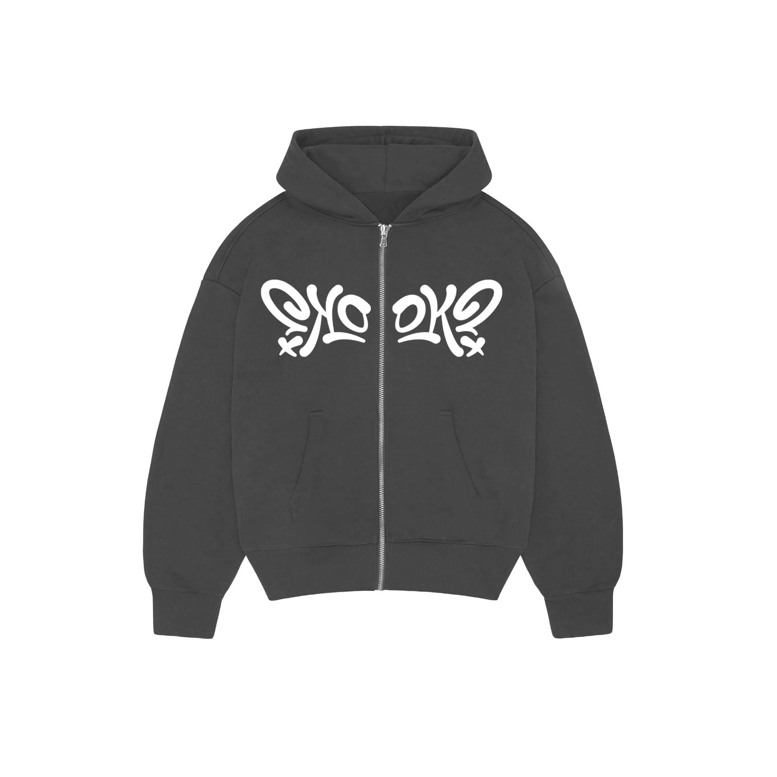 SYMMETRICAL OK? ANTHRACITE ZIP HOODIE